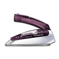 Ideal for travel or small apartments, this ergonomic iron comes in a travel pouch and features a collapsable handle that folds flat for easy storage. But don't let the size fool you. Its microsteam stainless steel soleplate provides an ultra-smooth glide and a unique high precision tip accesses hard-to-reach areas. Versatile and multi-functional, vertical steam allows the iron to be used in an upright position to remove wrinkles from drapes and hanging garments while bursts of steam remove stubborn wrinkles from difficult fabrics.