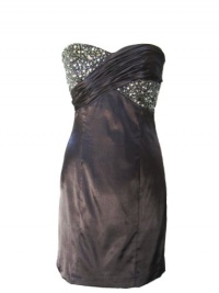 ADRIANNA PAPELL BOUTIQUE Gema Embellished Strapless Dress -CHARCOAL-8