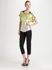 Shimmering, colorful paillettes decorate this soft, silk pull-on style.Boatneck with side insetsCap sleevesContrast pipingAllover paillettes on front panelSilkDry cleanMade in Italy of imported fabricModel shown is 5'10½(179cm)wearing US size 4.OUR FIT MODEL RECOMMENDS ordering true size. Shimmering, colorful paillettes decorate this soft, silk pull-on style.Boatneck with side insetsCap sleevesContrast pipingAllover paillettes on front panelSilkDry cleanMade in Italy of imported fabricModel shown is 5'10½(179cm)wearing US size 4.OUR FIT MODEL RECOMMENDS ordering true size.