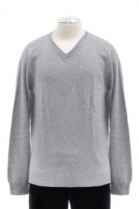 The Men's Store at Bloomingdale's Vapor Grey Cashmere Sweater Medium The Men's Store at Bloomingdale's Vapor Grey Cashmere Sweater Medium