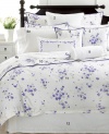 Martha Stewart Trousseau Violets Full/Queen Duvet Cover Purple/White