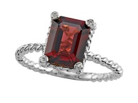 Genuine Garnet Ring by Effy Collection® in 14 kt White Gold Size 6.5