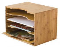 Bamboo File Organizer w 4 Dividers