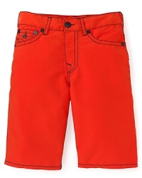 Warm weather means fun in the sun, and these True Religion Swim board shorts add bright color to the mix for a great look, whether you're body surfing or strolling on the boardwalk. Warm weather means fun in the sun, and these True Religion Swim board shorts add bright color to the mix for a great look, whether you're body surfing or strolling on the boardwalk.