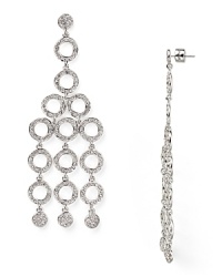 Evoke deco-era elegance with MICHAEL Michael Kors' pavé chandelier earrings. Style high-shimmer danglers with a drop-waist dress and heels for a vintage-inspired evening. Evoke deco-era elegance with MICHAEL Michael Kors' pavé chandelier earrings. Style high-shimmer danglers with a drop-waist dress and heels for a vintage-inspired evening.