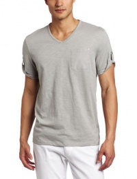 Calvin Klein Sportswear Men's Short Sleeve V-Neck Slub Tee, Outerspace, Large Calvin Klein Sportswear Men's Short Sleeve V-Neck Slub Tee, Outerspace, Large