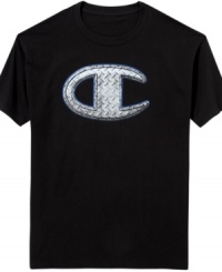 Pave your way into amped up casual style with this graphic t-shirt from Champion. Pave your way into amped up casual style with this graphic t-shirt from Champion.