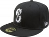 MLB Seattle Mariners Black with White 59FIFTY Fitted Cap