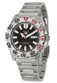 Seiko Men's SNZF47 Seiko 5 Automatic Black Dial Stainless-Steel Bracelet Watch Seiko Men's SNZF47 Seiko 5 Automatic Black Dial Stainless-Steel Bracelet Watch