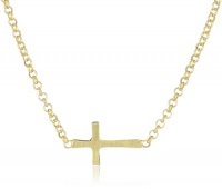 Dogeared Jewels and Gifts Faith Gold-Plated Silver Small Sideways Cross 18 Dogeared Jewels and Gifts Faith Gold-Plated Silver Small Sideways Cross 18