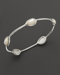 Five oblong cabochons of mother-of-pearl, set in sterling silver. Five oblong cabochons of mother-of-pearl, set in sterling silver.