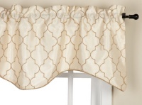 Stylemaster Hudson 52 by 17-Inch Embroidered Lined Valance with Cording, Vanilla Stylemaster Hudson 52 by 17-Inch Embroidered Lined Valance with Cording, Vanilla