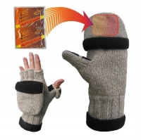 Heat Factory Men's Fold-Back Ragg Wool Gloves for use with Heat Factory Hand Warmers Heat Factory Men's Fold-Back Ragg Wool Gloves for use with Heat Factory Hand Warmers