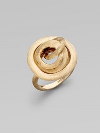 From the Jaipur Link Collection. A sculptural creation of intertwining circles rendered in brushed 18k yellow gold.18k yellow gold Diameter, about ¾ Made in Italy