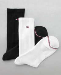 This basic Tommy Hilfiger crew sock is the best bet for exercise enjoyment, whether an intensive gym workout or simply walking through the park. This basic Tommy Hilfiger crew sock is the best bet for exercise enjoyment, whether an intensive gym workout or simply walking through the park.