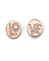 Two come together as one on this heartfelt pair of rose gold vermeil and sterling earrings from Crislu. Accented by delicate cubic zirconia stones, the discs spell L-O-V-E.