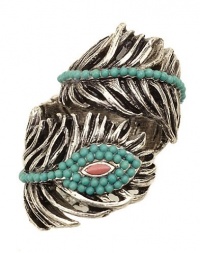 Lucky Brand Peacock Feather Wrap Ring Artistic Tribal Fashion Jewelry Lucky Brand Peacock Feather Wrap Ring Artistic Tribal Fashion Jewelry