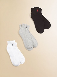 Plush, sporty socks will keep little feet stylish with pony logo.80% cotton/19% polyester/1% spandexMachine washImported Plush, sporty socks will keep little feet stylish with pony logo.80% cotton/19% polyester/1% spandexMachine washImported