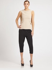 This soft, cropped style gets a hint of texture from a multi-knit waistband.Wide multi-knit waistbandRib-knit cuffsSide zip pocketsInseam, about 2957% cotton/37% nylon/6% spandexDry cleanImportedModel shown is 5'11 (180cm) wearing US size Small. This soft, cropped style gets a hint of texture from a multi-knit waistband.Wide multi-knit waistbandRib-knit cuffsSide zip pocketsInseam, about 2957% cotton/37% nylon/6% spandexDry cleanImportedModel shown is 5'11 (180cm) wearing US size Small.
