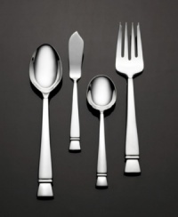 Renowned bridal designer, Vera Wang brings finery to your tabletop with the Cabochon collection. Buckle detailing and slender handles combine for sophistication. Set includes: sugar spoon, butter knife, tablespoon and cold meat fork. Renowned bridal designer, Vera Wang brings finery to your tabletop with the Cabochon collection. Buckle detailing and slender handles combine for sophistication. Set includes: sugar spoon, butter knife, tablespoon and cold meat fork.