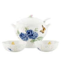 Lenox Butterfly Meadow Covered Soup Tureen/Ladle and 2 Bowls Lenox Butterfly Meadow Covered Soup Tureen/Ladle and 2 Bowls