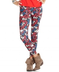 Eye-popping print makes these leggings from Hello Kitty a totally fun deviation from your standard, every day pair! Eye-popping print makes these leggings from Hello Kitty a totally fun deviation from your standard, every day pair!