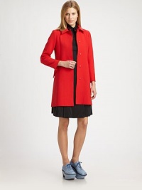 Featherweight wool crepe, impeccably tailored with contour seams and a hint of stretch for a slim, feminine fit.Point collarButton frontContour bodice seamsFlap pocketsBack flapAbout 32 from shoulder to hem53% polyester/43% wool/4% spandexDry cleanMade in ItalyModel shown is 5'9½ (175cm) wearing US size 4. Featherweight wool crepe, impeccably tailored with contour seams and a hint of stretch for a slim, feminine fit.Point collarButton frontContour bodice seamsFlap pocketsBack flapAbout 32 from shoulder to hem53% polyester/43% wool/4% spandexDry cleanMade in ItalyModel shown is 5'9½ (175cm) wearing US size 4.