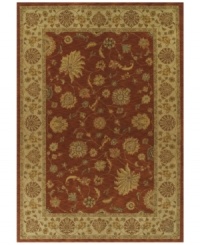 Evoking the strong look of ancient Tabriz rug designs, the Premier area rug from Dalyn is woven with intricate floral medallions in rich copper. Made in Egypt of durable polypropylene and shimmering polyester fibers, it provides any room with captivating texture and added dimension. Evoking the strong look of ancient Tabriz rug designs, the Premier area rug from Dalyn is woven with intricate floral medallions in rich copper. Made in Egypt of durable polypropylene and shimmering polyester fibers, it provides any room with captivating texture and added dimension.