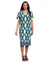 Anne Klein Women's Plus-Size Lattice Print Belted Dress