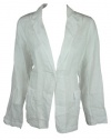 Eileen Fisher Womens Notch Collar Linen Jacket Blazer