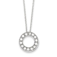 Genuine IceCarats Designer Jewelry Gift Sterling Silver Cz Circle Necklace In 16.00 Inch Genuine IceCarats Designer Jewelry Gift Sterling Silver Cz Circle Necklace In 16.00 Inch
