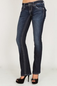 Womens Miss Me Jeans Lace Pocket Dark Blue Boot Cut Designer Jeans Womens Miss Me Jeans Lace Pocket Dark Blue Boot Cut Designer Jeans