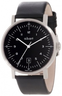 a.b. art Men's OA104 Series OA Stainless Steel Swiss Automatic Black Dial and Leather Strap Watch a.b. art Men's OA104 Series OA Stainless Steel Swiss Automatic Black Dial and Leather Strap Watch