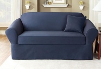 Sure Fit 107927275A_S-SAPHR Twill Supreme Sofa Slipcover, Sapphire Sure Fit 107927275A_S-SAPHR Twill Supreme Sofa Slipcover, Sapphire
