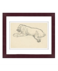 A lovable companion for relaxed decor, this shaggy pup is simply sketched and framed in cherry-colored wood for a look of effortless charm. A lovable companion for relaxed decor, this shaggy pup is simply sketched and framed in cherry-colored wood for a look of effortless charm.