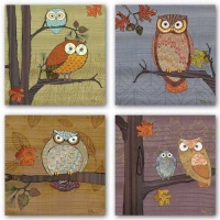Awesome Owls Set by Paul Brent 8x8 Art Print Poster Awesome Owls Set by Paul Brent 8x8 Art Print Poster