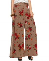 Flaunt your boho spirit with Bar III's floral-printed wide leg pants-- they're super-cute for the season!