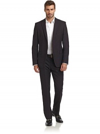 JACKETContrasting chevron designNotch lapelTwo-button front closureLong button cuff sleevesChest welt pocketContoured seams through the waistFront flap pocketsDouble vented back hemFully linedAbout 29 from shoulder to hemPANTSContrasting chevron designBanded waist with belt loopsFront zip with button closureFlat frontSide seam pocketsBack dartsBack button welt pocketsUnfinished hemPartially linedLeg openings JACKETContrasting chevron designNotch lapelTwo-button front closureLong button cuff sleevesChest welt pocketContoured seams through the waistFront flap pocketsDouble vented back hemFully linedAbout 29 from shoulder to hemPANTSContrasting chevron designBanded waist with belt loopsFront zip with button closureFlat frontSide seam pocketsBack dartsBack button welt pocketsUnfinished hemPartially linedLeg openings