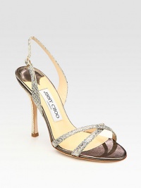 From the 24:7 Collection. An evening essential in metallic and glitter-adorned leather, finished with an adjustable slingback strap.Metallic leather heel, 4¼ (110mm) Glitter-coated and metallic leather upper Leather lining and sole Padded insole Made in ItalyOUR FIT MODEL RECOMMENDS ordering one half size up as this style runs small. From the 24:7 Collection. An evening essential in metallic and glitter-adorned leather, finished with an adjustable slingback strap.Metallic leather heel, 4¼ (110mm) Glitter-coated and metallic leather upper Leather lining and sole Padded insole Made in ItalyOUR FIT MODEL RECOMMENDS ordering one half size up as this style runs small.