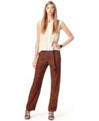 Hit the printed pants trend with this irreverent heart-print version by Bar III -- perfect for a fashion-forward fall look! Hit the printed pants trend with this irreverent heart-print version by Bar III -- perfect for a fashion-forward fall look!