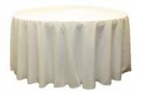 120 in. Round Polyester Tablecloth Ivory 120 in. Round Polyester Tablecloth Ivory