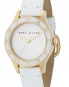 New MARC by MARC JACOBS MBM1100 Women's Large Blade White Dial White Leather Band Watch