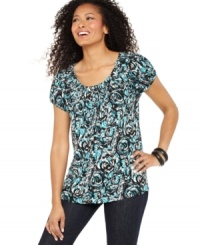 Style&co.'s classic pleated-collar top is back in a pretty new print. The fashionably affordable price makes this piece a must-have! Style&co.'s classic pleated-collar top is back in a pretty new print. The fashionably affordable price makes this piece a must-have!