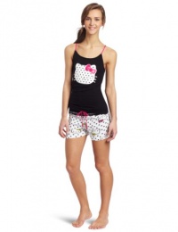 Hello Kitty Women's Hk Heart Print Short Set Hello Kitty Women's Hk Heart Print Short Set