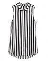 Women Shirt Sleeveless Stripe Lady Girls Polo Neck Summer Tops Hot Sale