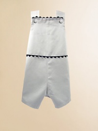 An handsome little look for a picnic or a portrait in lightweight cotton piqué with contrast rick rack trim. Covered button shoulder closures Cotton; machine wash Made in USAFOR PERSONALIZATION Select a quantity, then scroll down and click on PERSONALIZE & ADD TO BAG to choose and preview your personalization options. Please allow 2 to 3 weeks for delivery. An handsome little look for a picnic or a portrait in lightweight cotton piqué with contrast rick rack trim. Covered button shoulder closures Cotton; machine wash Made in USAFOR PERSONALIZATION Select a quantity, then scroll down and click on PERSONALIZE & ADD TO BAG to choose and preview your personalization options. Please allow 2 to 3 weeks for delivery.