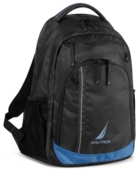 Pack it up-this two-compartment bag takes your stuff & makes order with a padded laptop sleeve, exterior organizational pockets, mp3 stash pocket with exit port and more. A padded design brings support to your shoulders and your lumbar, so comfort is always part of the plan. Pack it up-this two-compartment bag takes your stuff & makes order with a padded laptop sleeve, exterior organizational pockets, mp3 stash pocket with exit port and more. A padded design brings support to your shoulders and your lumbar, so comfort is always part of the plan.