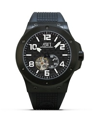 AWI International Aero Drive 46 Round Black PVD Watch, 46mm