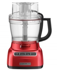 Through thick and thin, this powerful food processor keeps precision at the front of prep with an adustable external blade control that quickly switches the thickness of the slicing disc, so you're kitchen is always on the go. Throw in hard or soft foods and experience the same professional results with an Ultra Wide Mouth™ feed tube that features three different widths to easily tackle whole foods. 1-year warranty. Model KFP1333. Through thick and thin, this powerful food processor keeps precision at the front of prep with an adustable external blade control that quickly switches the thickness of the slicing disc, so you're kitchen is always on the go. Throw in hard or soft foods and experience the same professional results with an Ultra Wide Mouth™ feed tube that features three different widths to easily tackle whole foods. 1-year warranty. Model KFP1333.