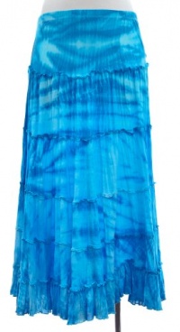 Karen Kane Cotton Summer Seas Blue Tie Dye Tiered Skirt 1X Karen Kane Cotton Summer Seas Blue Tie Dye Tiered Skirt 1X